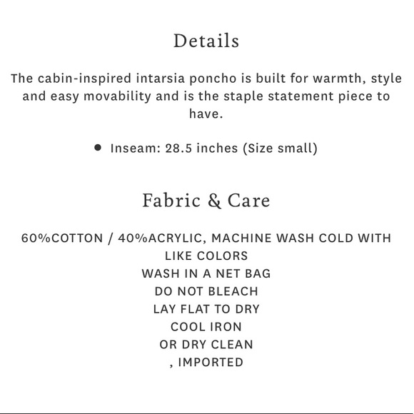 NWT Lucky Brand Intarsia Poncho - Picture 4 of 4